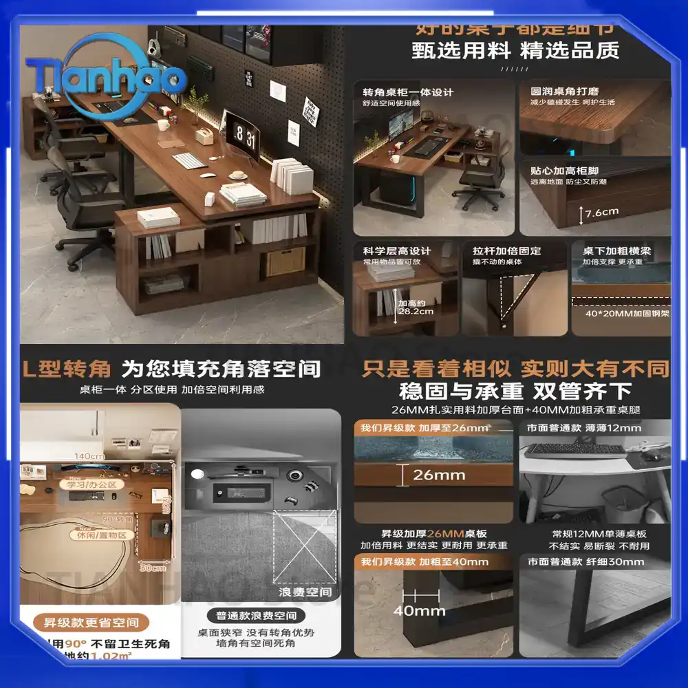 Desk Setup L Shaped - Biurko gamingowe w kształcie litery L