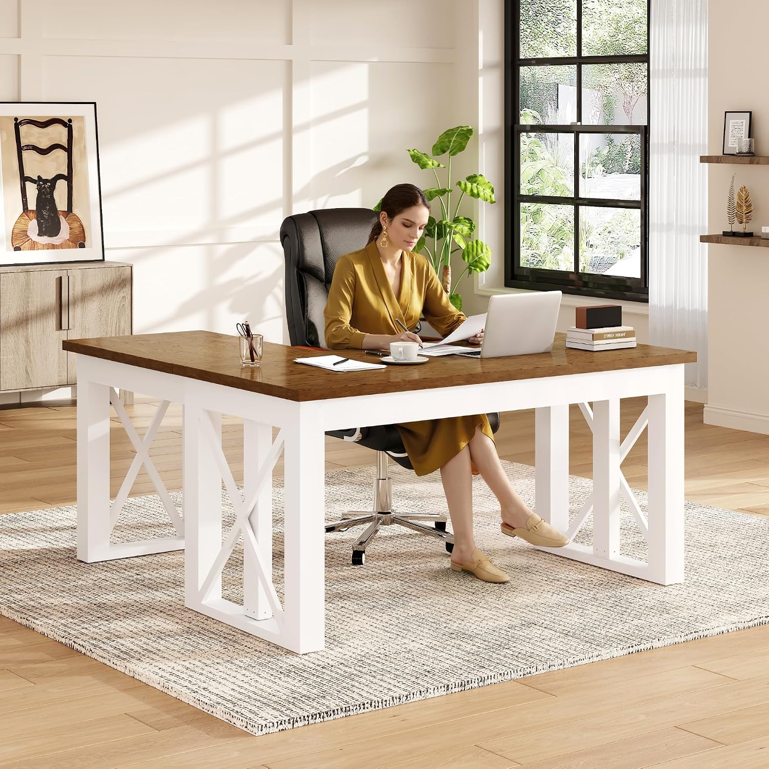 Desk Setup L Shaped - Biurko stojące w kształcie litery L