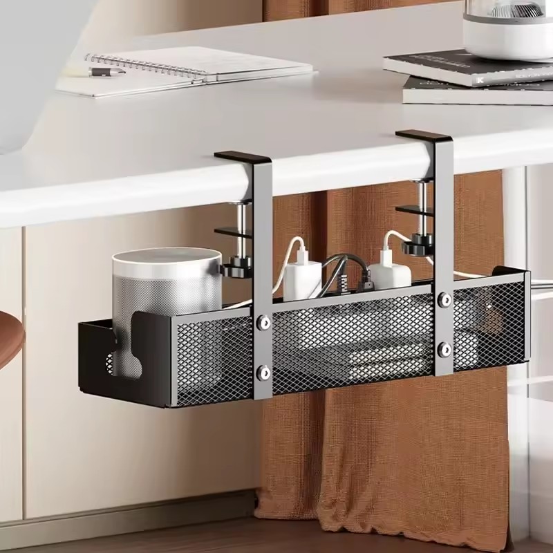 Desk Setup Living Room - Organizer kabli pod biurko, bez wiercenia,