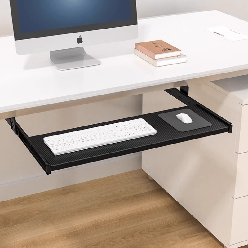 Drewniana półka na klawiaturę  – Desk Setup Living Room recenzja i cena