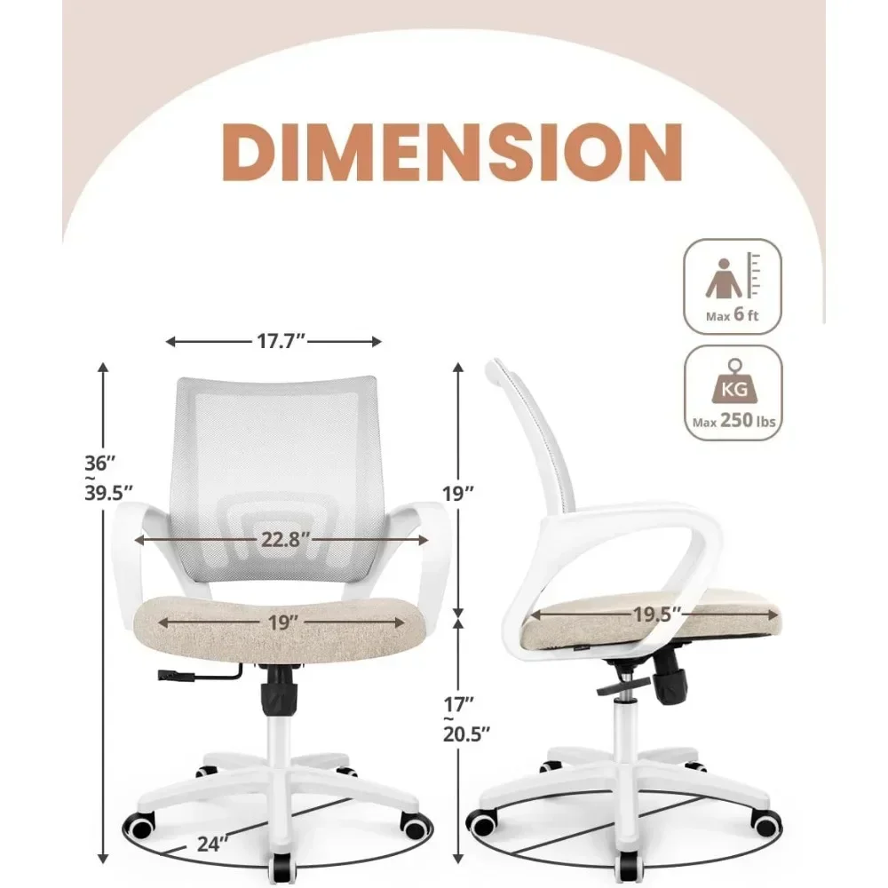 Krzesło biurowe NEO CHAIR, erg – Desk Setup Beige recenzja i cena
