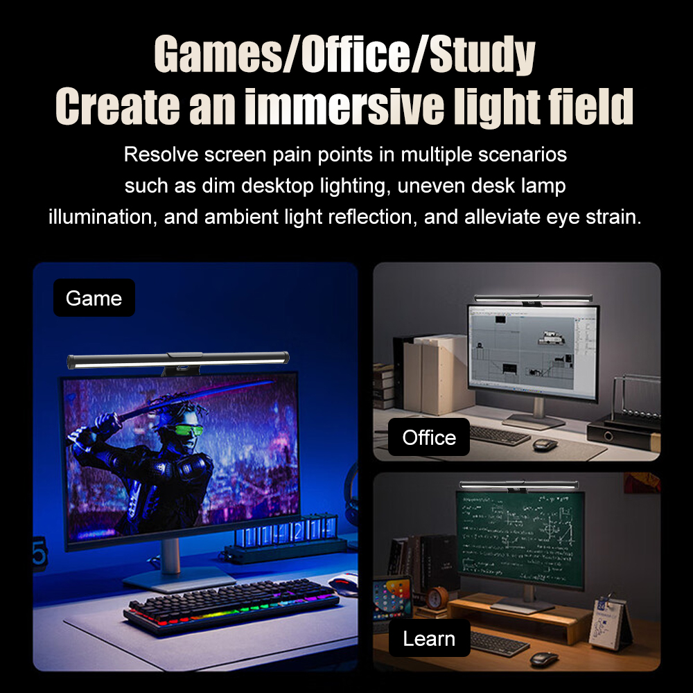 Światło LED do monitora z funk – Desk Setup For Studying recenzja i cena