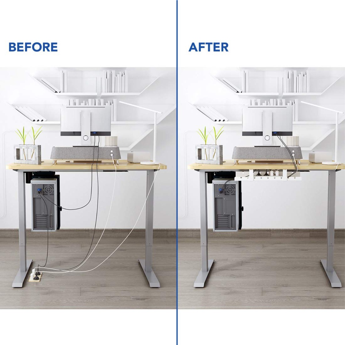 Organizer na kable pod biurko, – Desk Setup Living Room recenzja i cena