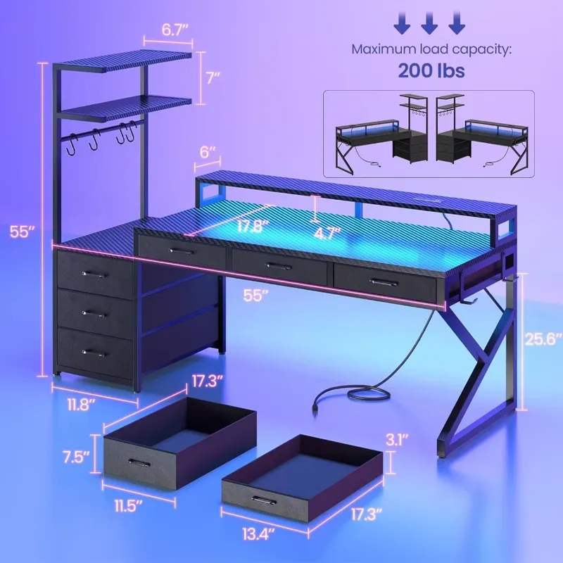 Biurko gamingowe 55 cali z 6 s – Desk Setup Corner recenzja i cena