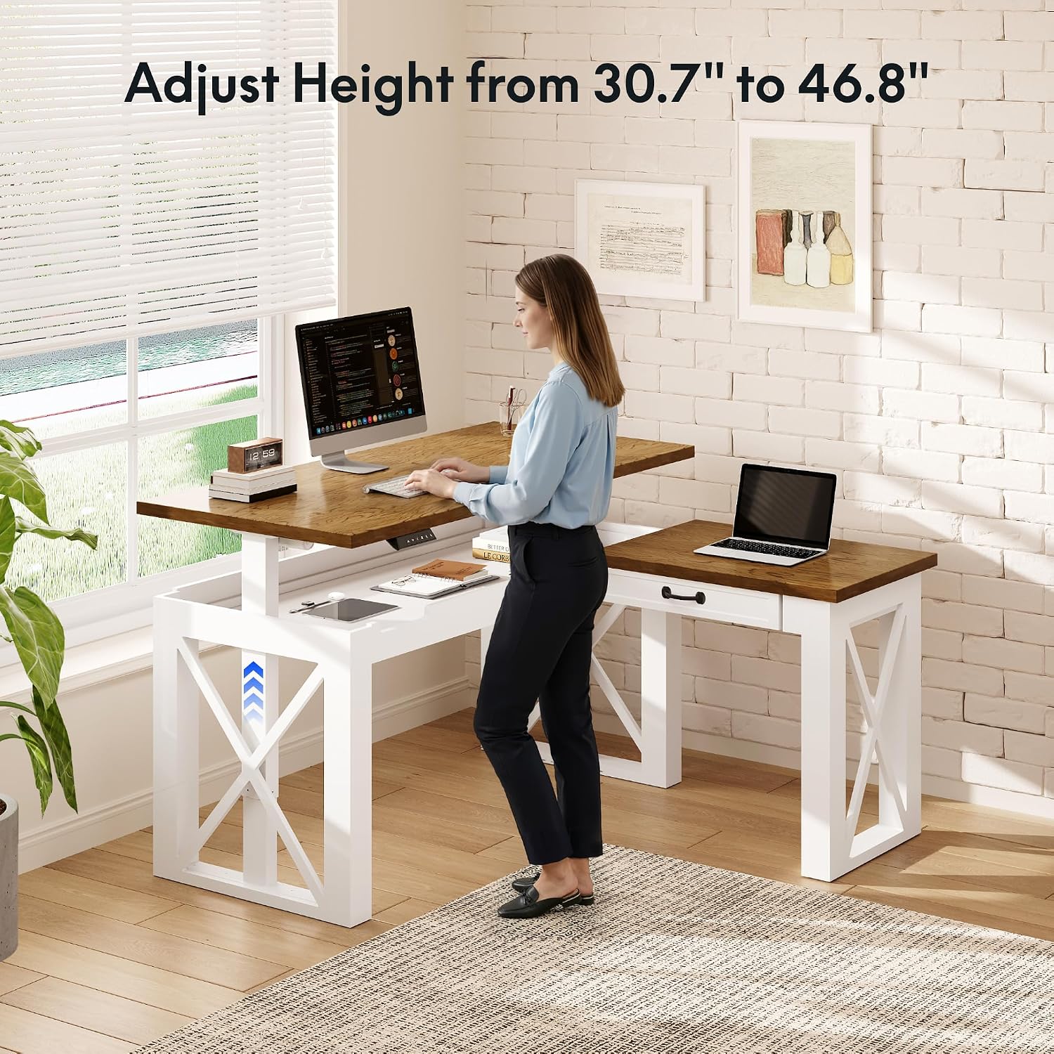 Biurko stojące w kształcie lit – Desk Setup L Shaped recenzja i cena