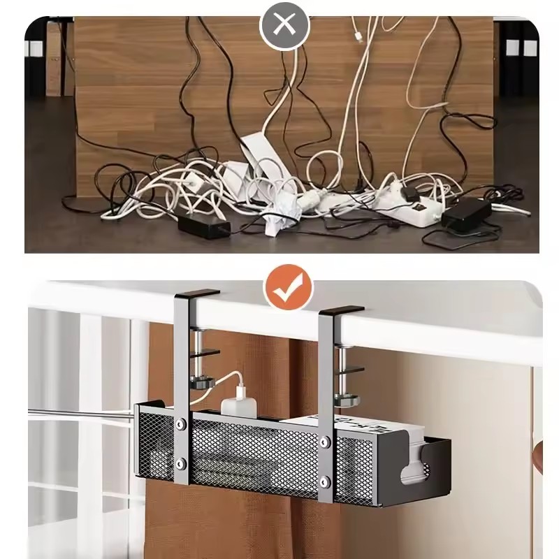 Organizer kabli pod biurko, be – Desk Setup Living Room recenzja i cena