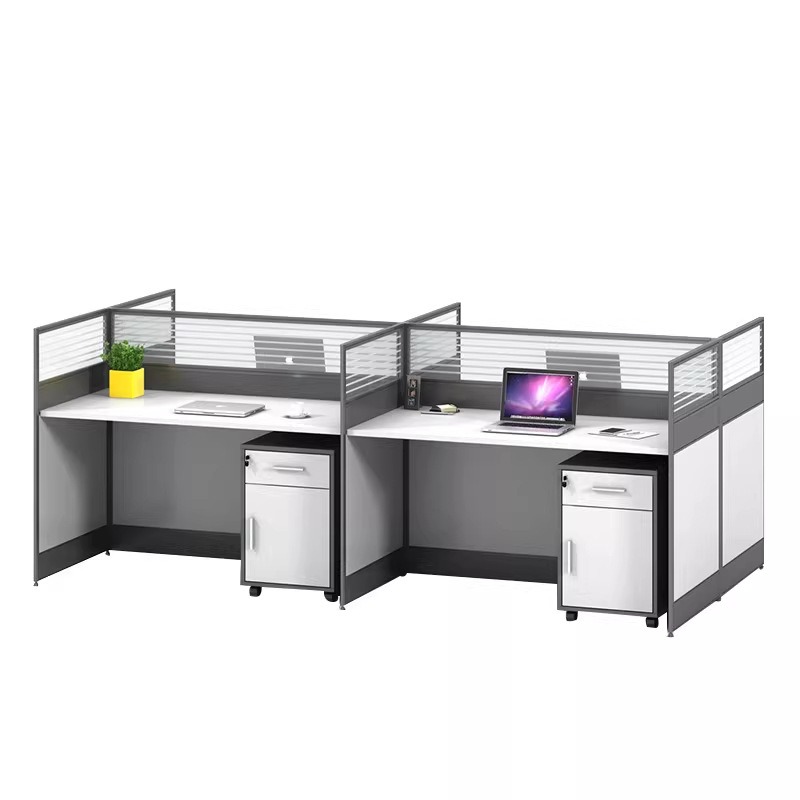 Białe biurko do biura dla 2, 4 – Desk Setup L Shaped recenzja i cena