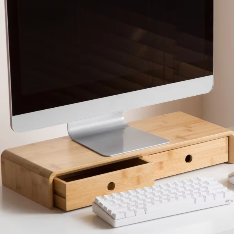 Podstawka pod monitor z bambus – Desk Setup Living Room recenzja i cena